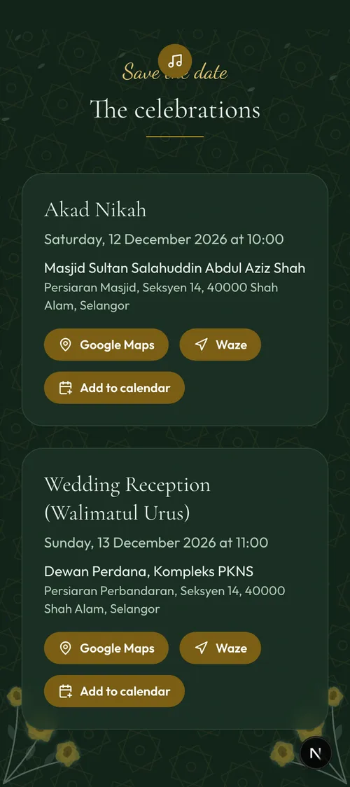 Majlis & jadual